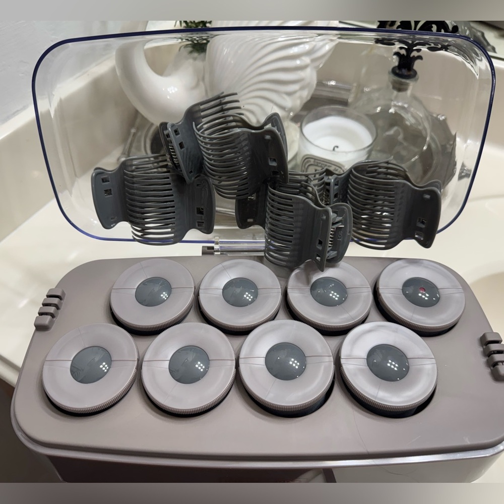 Gray Electric Heated Hair Rollers Set - Unbranded